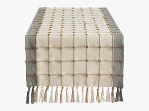 Ivory And Gray Windowpane Table Runner By World Market - Placemat