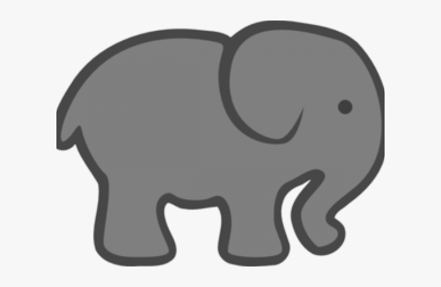 Gray Clipart Baby Elephant - Gre