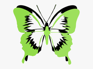 Green Black Butterfly Svg Clip Arts - Black And White Butterfly Wings
