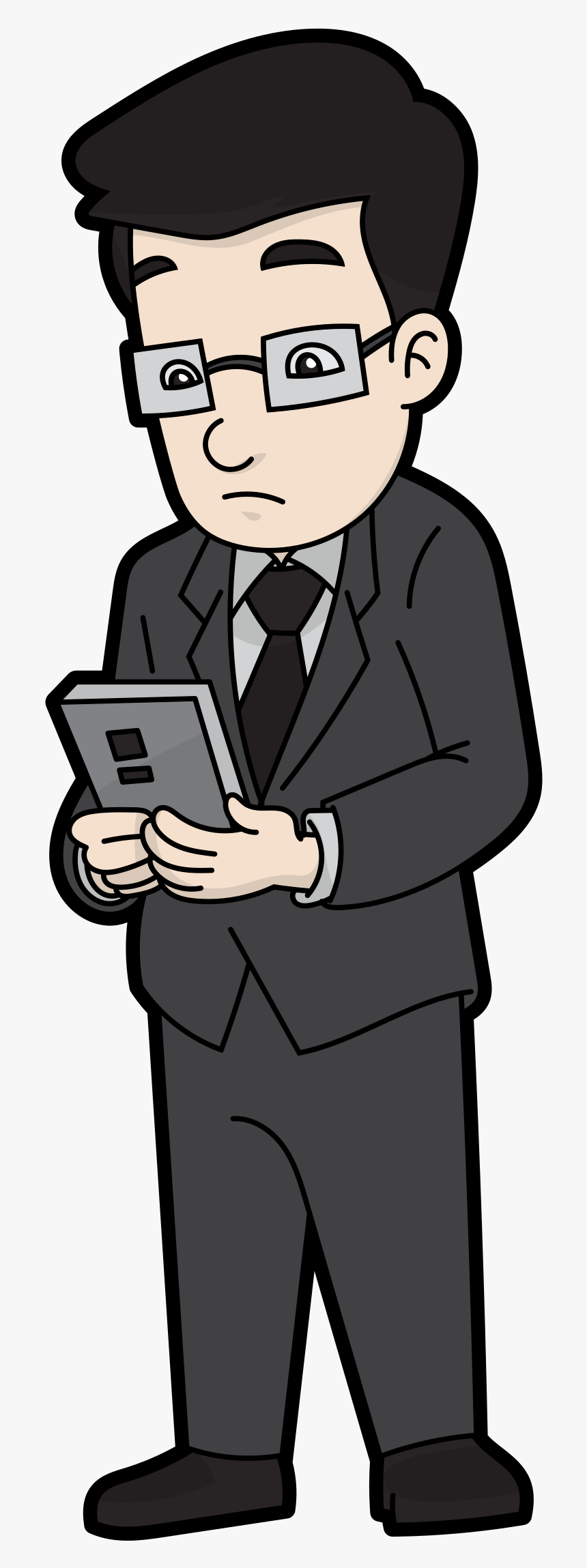 Man With Mobile Cartoon