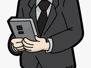 Man With Mobile Cartoon