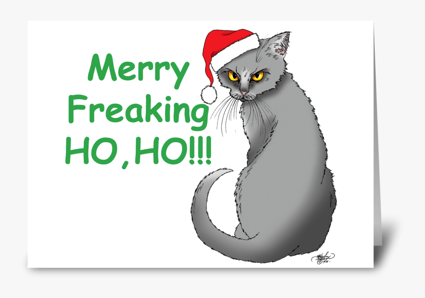 Christmas Cat Greeting Card - Re