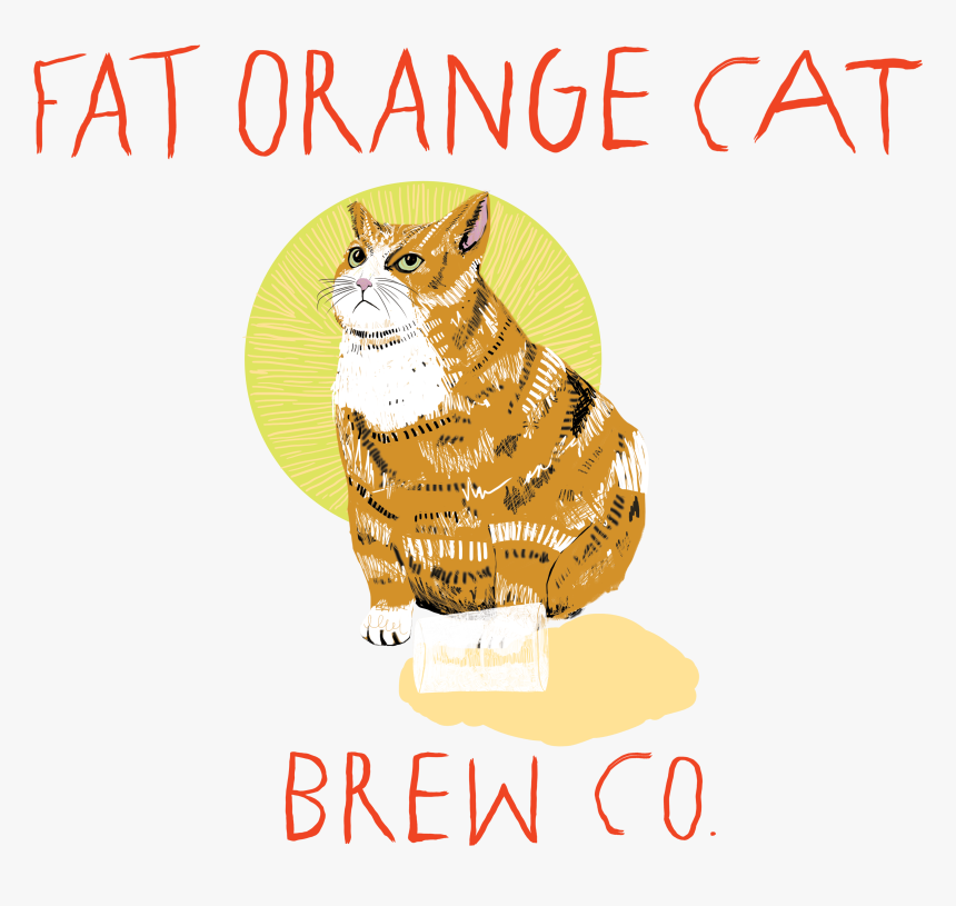 Transparent Orange Cat Png - Fat