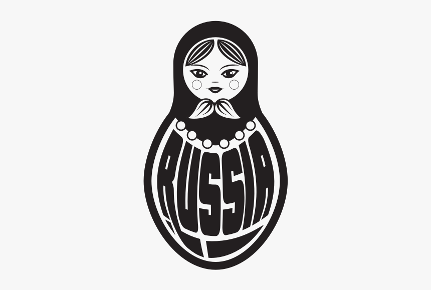 Russian Doll Silhouette - Matryoshka Doll Black And White Png