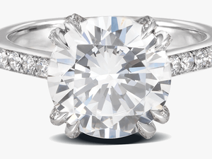 Ring Rose Bud Platinum Diamonds Solitaire Steven Kirsch - Engagement Ring