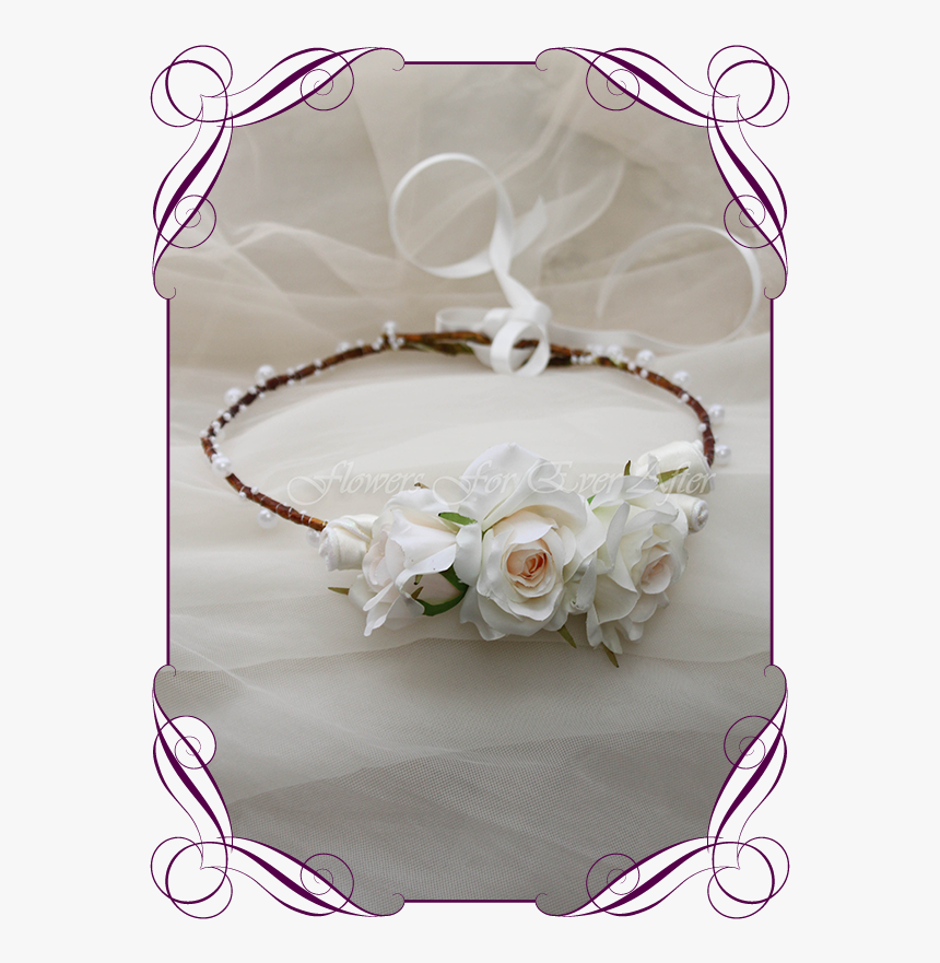 Silk Artificial Floral Hair Crown / Halo Featuring - Dusty Pink Bouquets Wedding