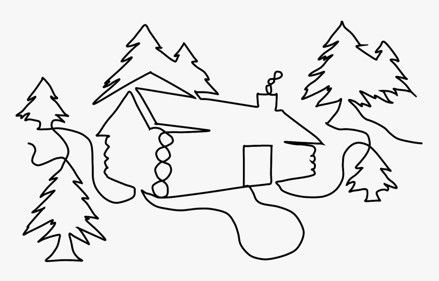 40020 Cabin In The Woods By Dave Hudson Full Line Stencil - Line Art