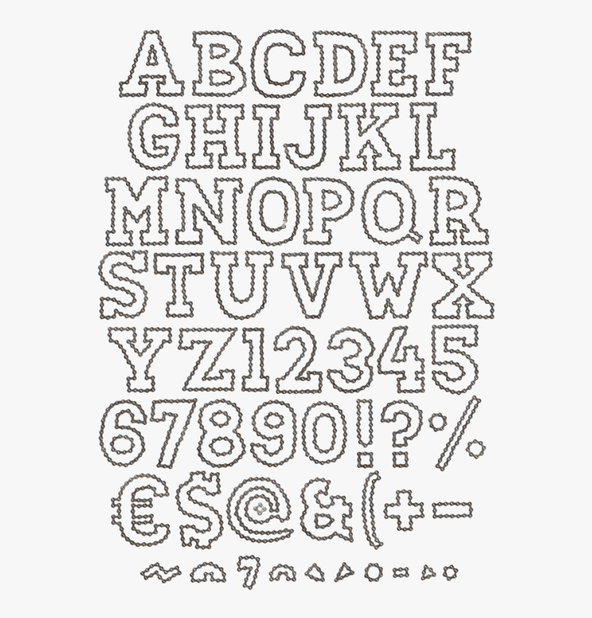 Font Handmadefont Handmade - Outline Of Alphabet On Transparent Background