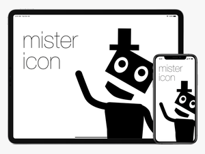 Mister Icon App Running On Iphone Xs And Ipad Pro - Mobile Phone