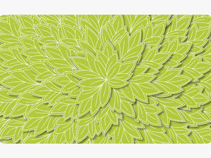 Floating Leaf Pattern Spring Green White Nature Doormat - Placemat
