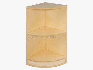 Birch Plywood Bookcase Design In Quarter Round Corner - Shelf