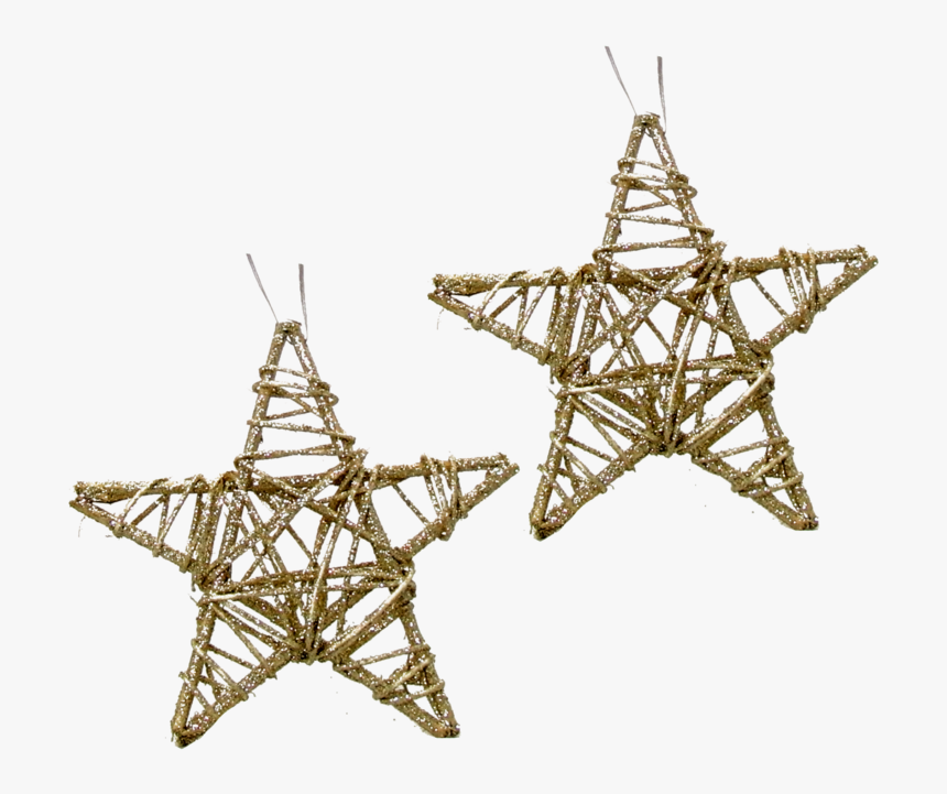 2 Stars Gold Glitter 15cm - Overhead Power Line