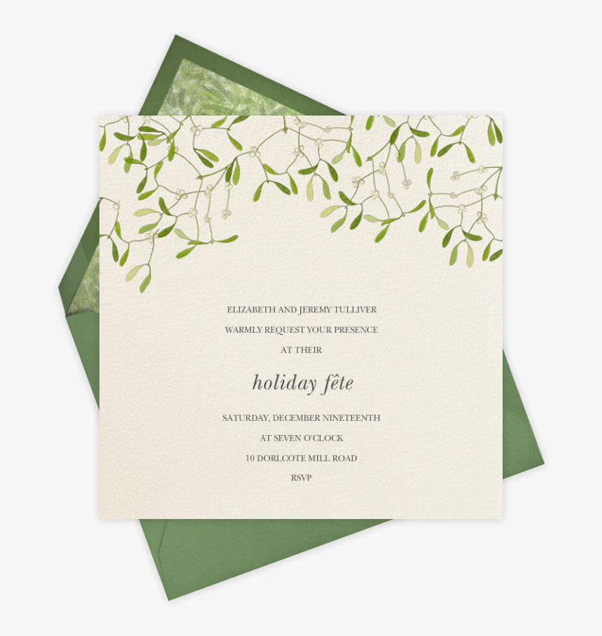 Mistletoe Holiday Invite - Cute Food Valentine Cards