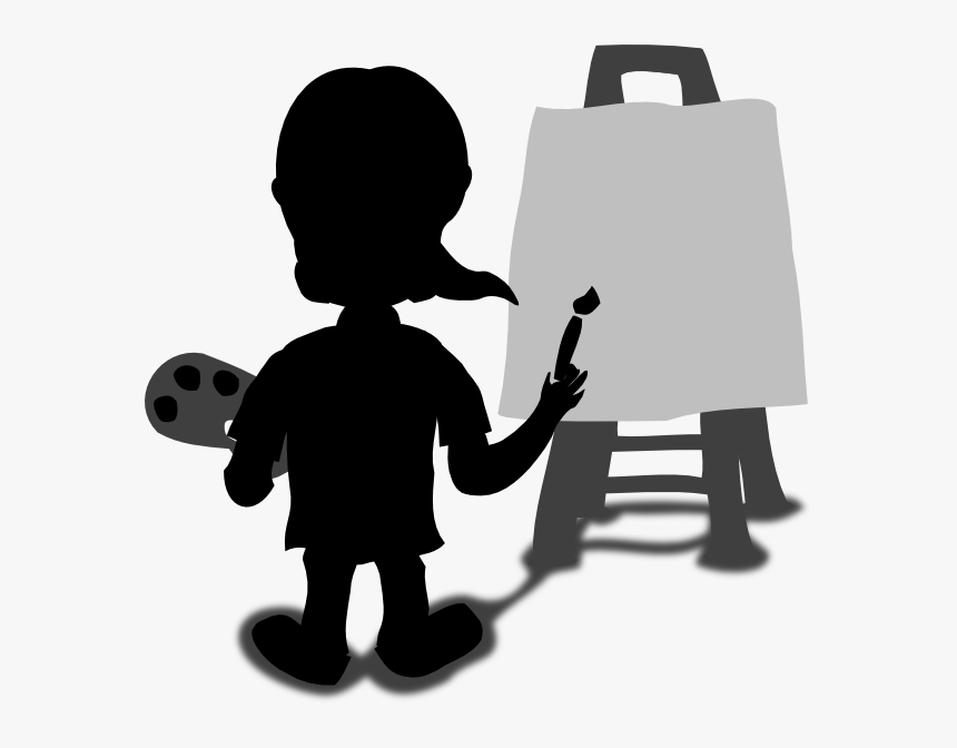 Cartoon Character Painting Blank Slate Svg Clip Arts - Painting Cartoon Person Doing Art