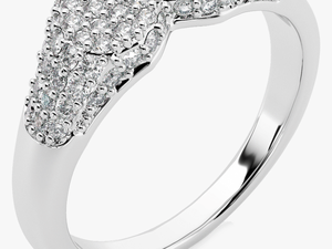 Diamond Heart Pave Signet Ring - Engagement Ring