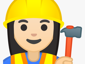 Woman Construction Worker Light Skin Tone Icon - Work Emoji