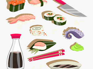 Transparent Sushi Clipart Free - Japanese Cuisine