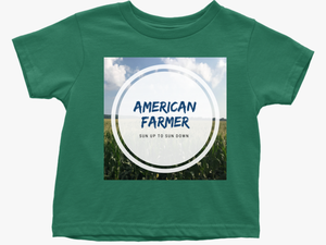 American Corn Field Toddler T Shirt Grass Green - Label