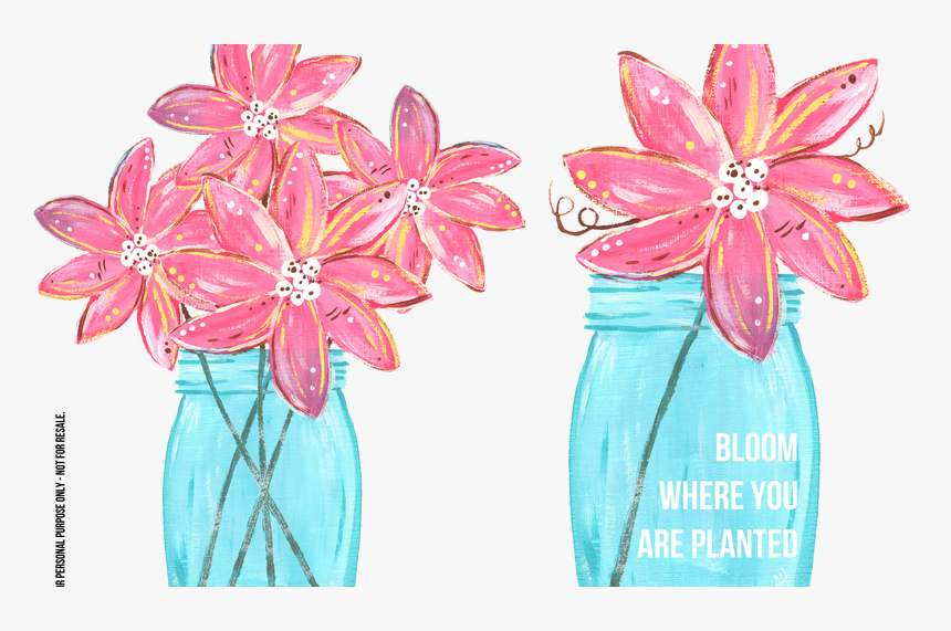 Vector Bouquet Mason Jar Flower - Flower Mason Jar Clip Art Free