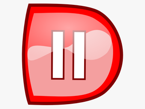 Red Pause Button Svg Clip Arts - Clip Art