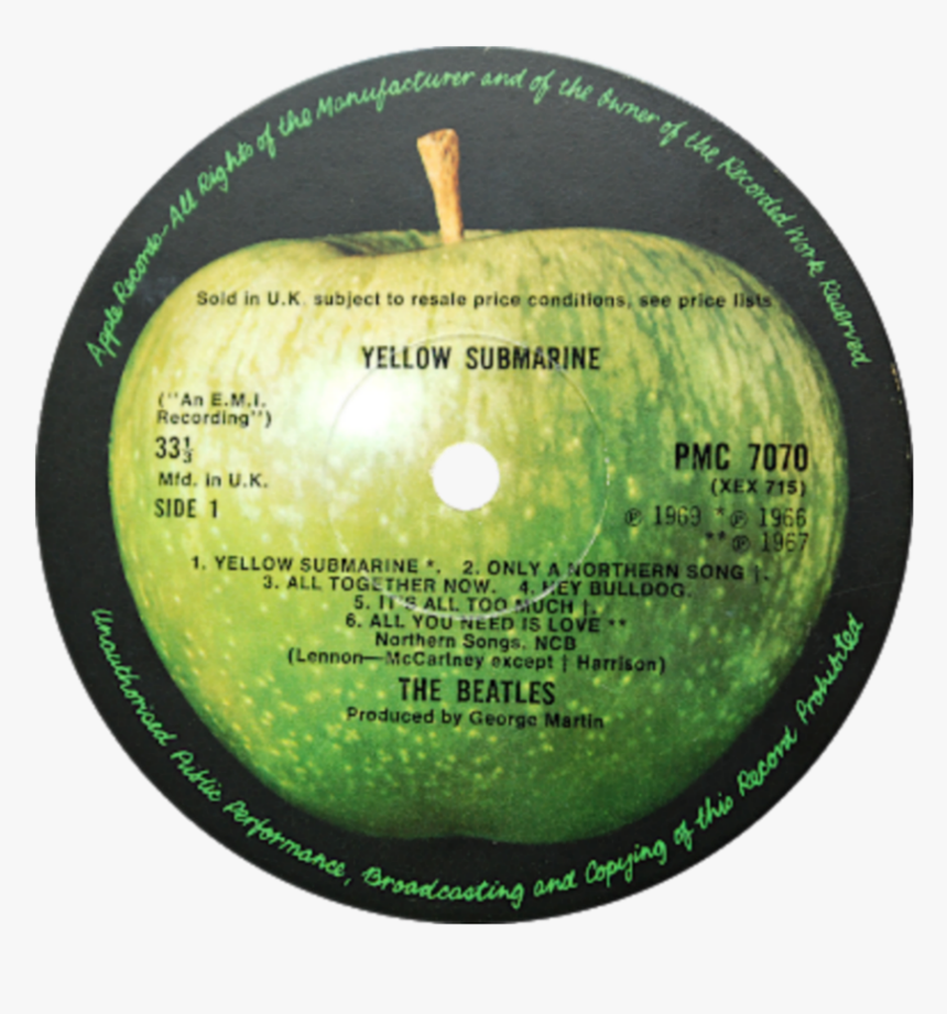Pmc7070 Yellow Submarine Label - Apple Beatles