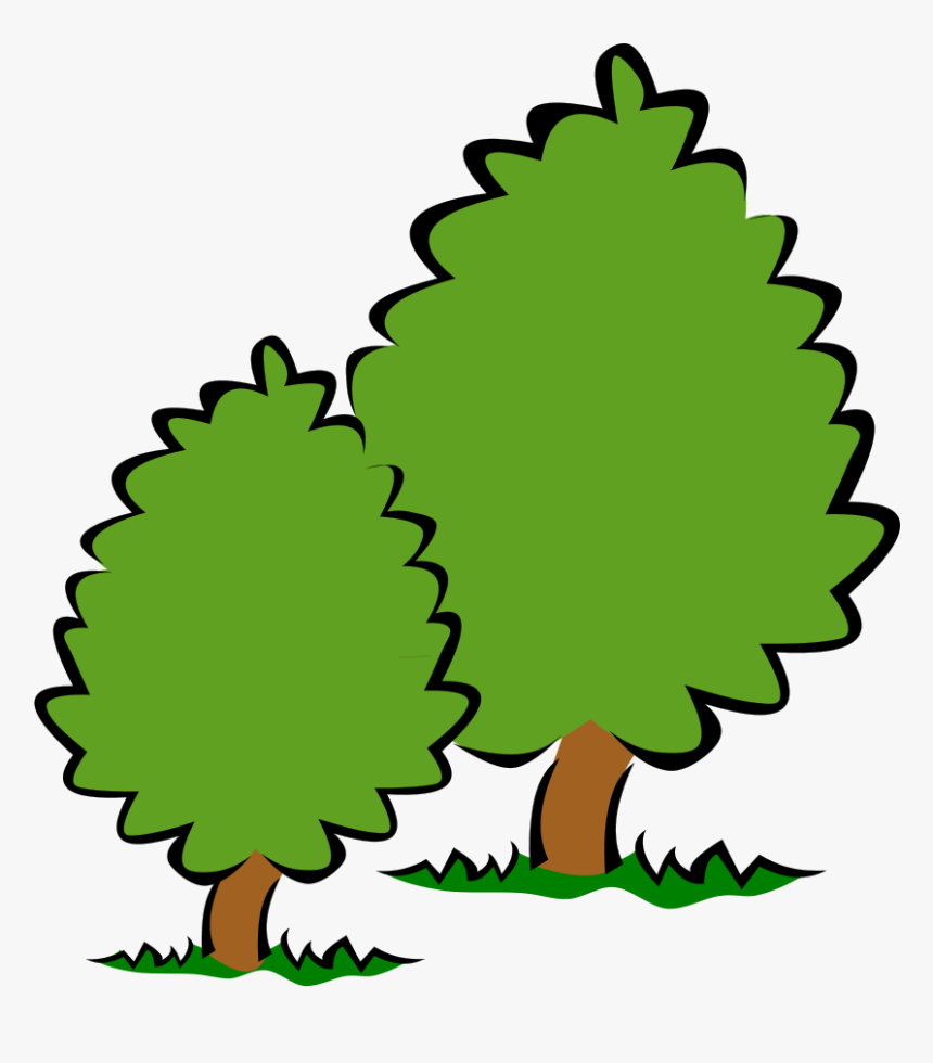Bush Tree Clipart Png Black And 
