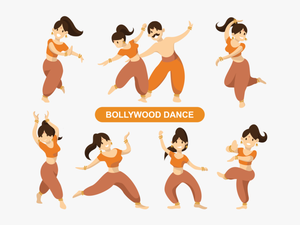 Indian Bollywood Dancing Vector - Indian Dancing Vector Png