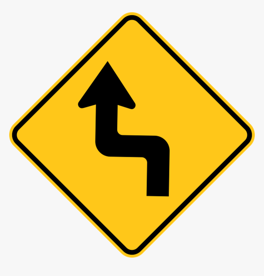 Reverse Turn Left Warning Trail Sign Yellow - Any Three Road Signs That Exhibit Rotational Symmetry