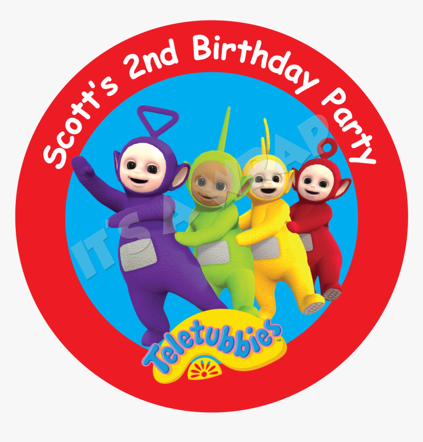 Teletubbies Party Box Stickers - Happy Birthday