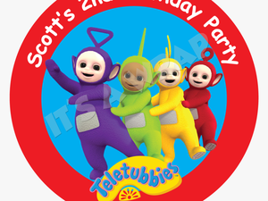 Teletubbies Party Box Stickers - Happy Birthday