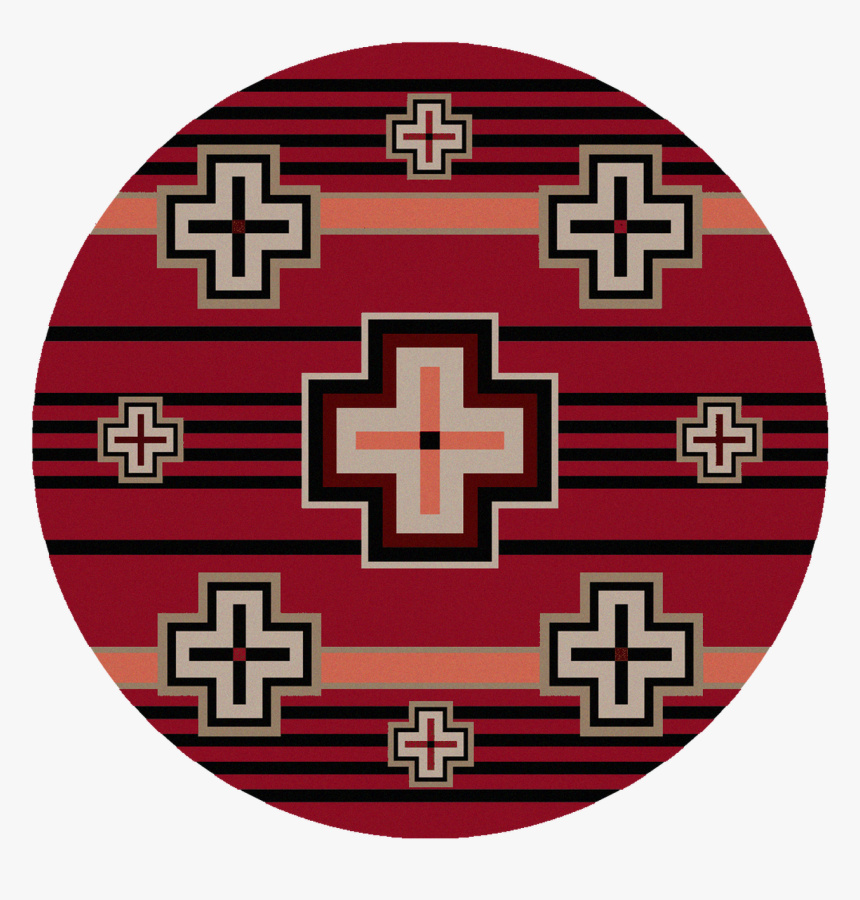 Bounty/red Round Rug By American Dakota - Circle