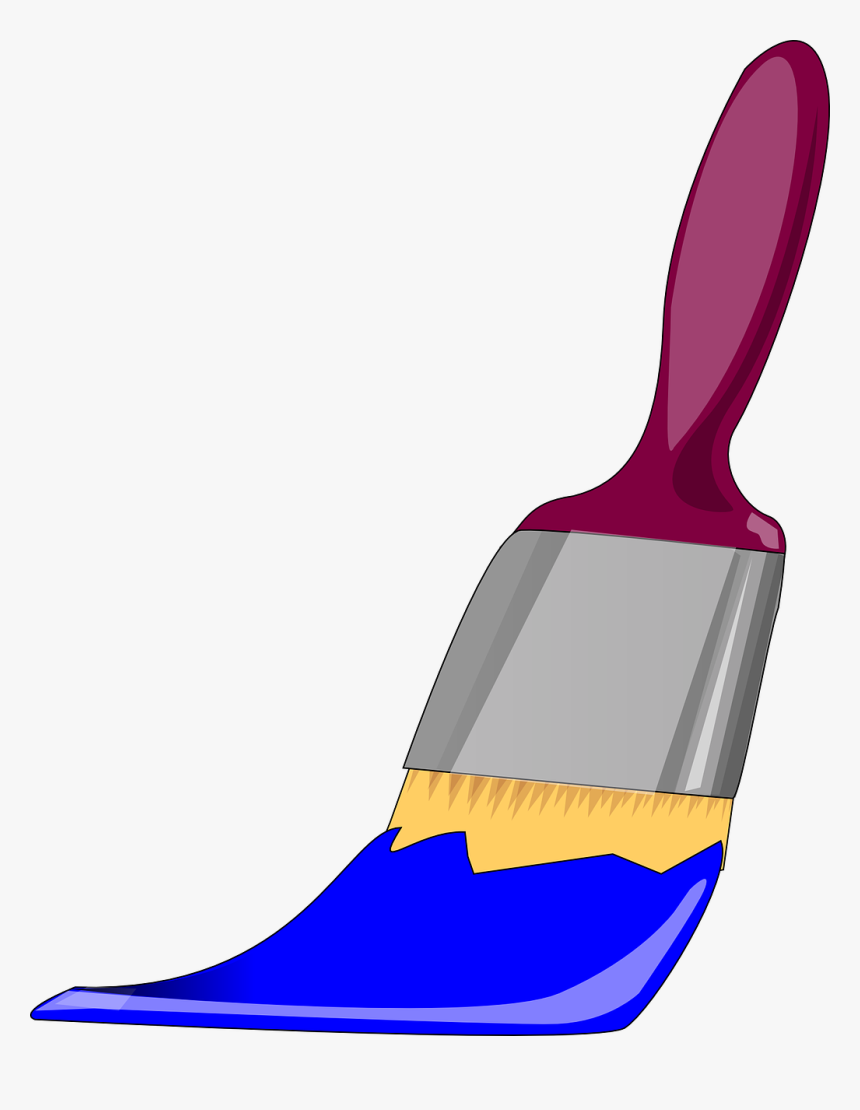 Paintbrush Paint Blue - Brown Paint Brush Clipart