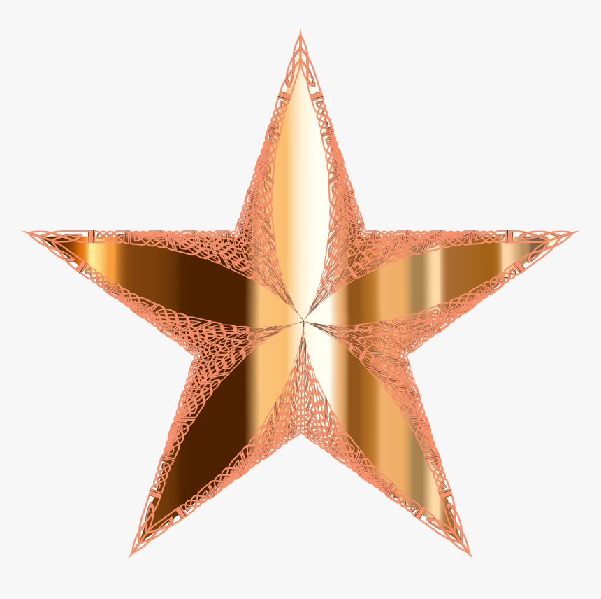 Ornamental Metallic Star Clip Arts - Metallic Star Transparent
