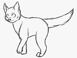 Drawn Black Cat Walking - Drawing Free Clipart Cat