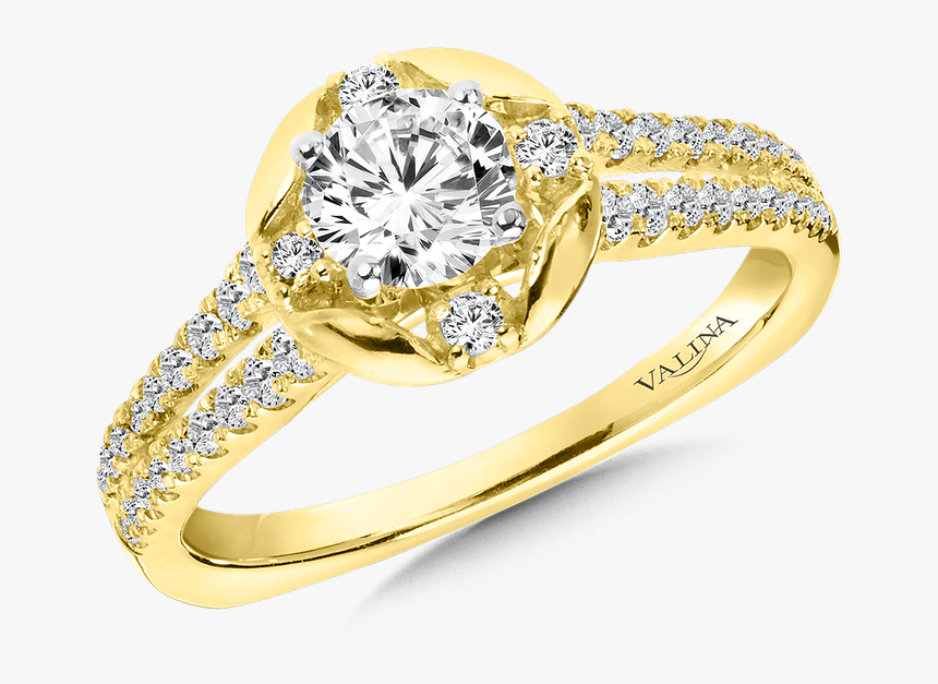 Valina Diamond Engagement Ring Mounting In 14k Yellow - Engagement Ring