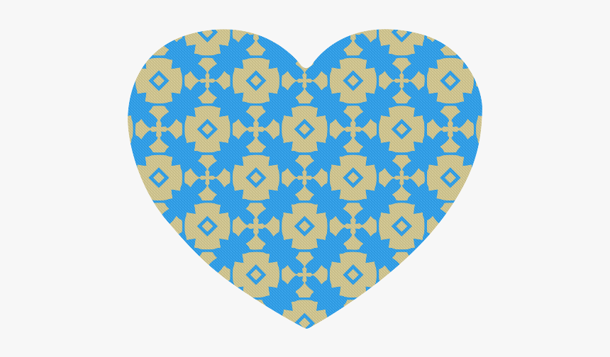 Blue Gold Geometric Heart-shaped