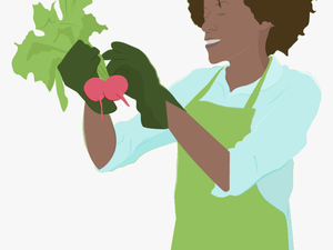 Woman Vegetable Gardening - Strawberries