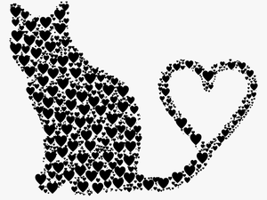 Transparent Snapchat Heart Filter Png - Silhouette Cat Heart