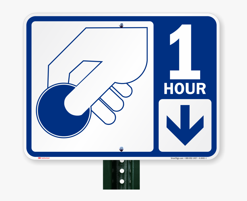1 Hour Pay Parking Sign With Symbol - Paid Parking Sign