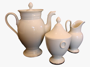 French Limoges Whiteware Tea Or Coffee Set Pot Sugar - Teapot