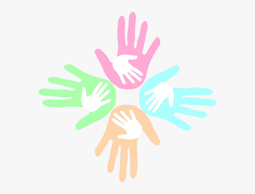 Four Colored Hands Pastel 2 Svg Clip Arts - Play With Baby