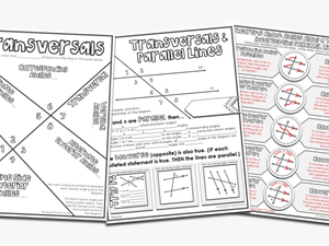 Transversals & Parallel Line Theorems - Transversals And Parallel Lines Notes