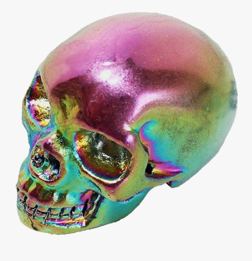 #rainbow #iridescent #skull #sku