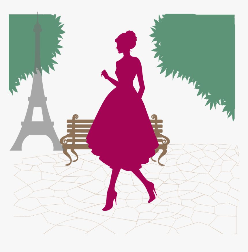 Paris Photo Silhouette - Elegant Women Clipart