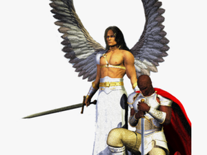 Prayer Warrior With Angel - Angels Protection Against Evil