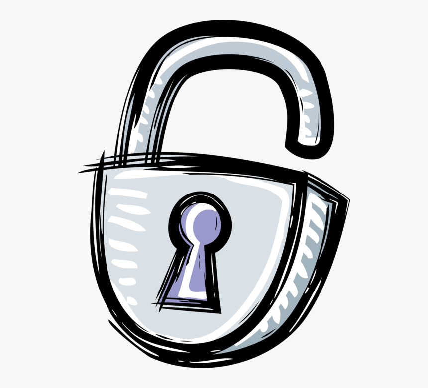 Vector Illustration Of Padlock Lock Mechanical Security - Security Clipart
