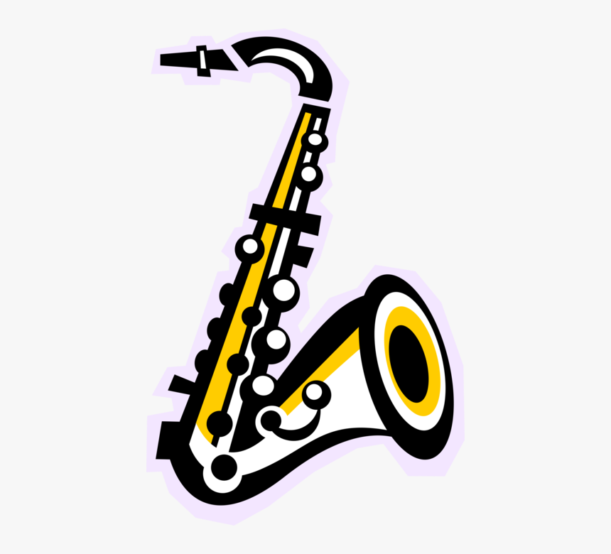 Vector Illustration Of Saxophone Brass Single-reed - Love Saxophone