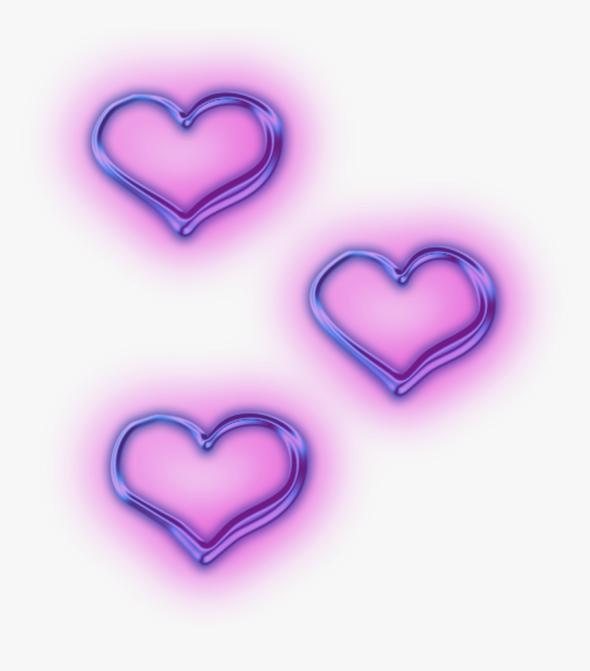 Transparent Neon Purple Heart Banner Black And White