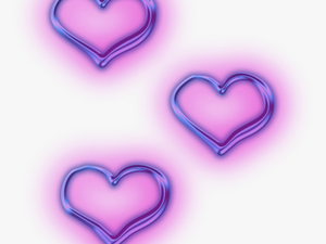 Transparent Neon Purple Heart Banner Black And White