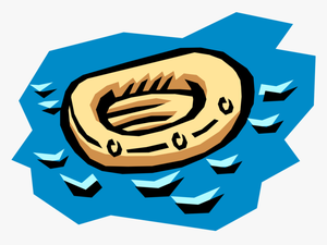 Vector Illustration Of Inflatable Liferaft Flotation - Life Raft Clip Art
